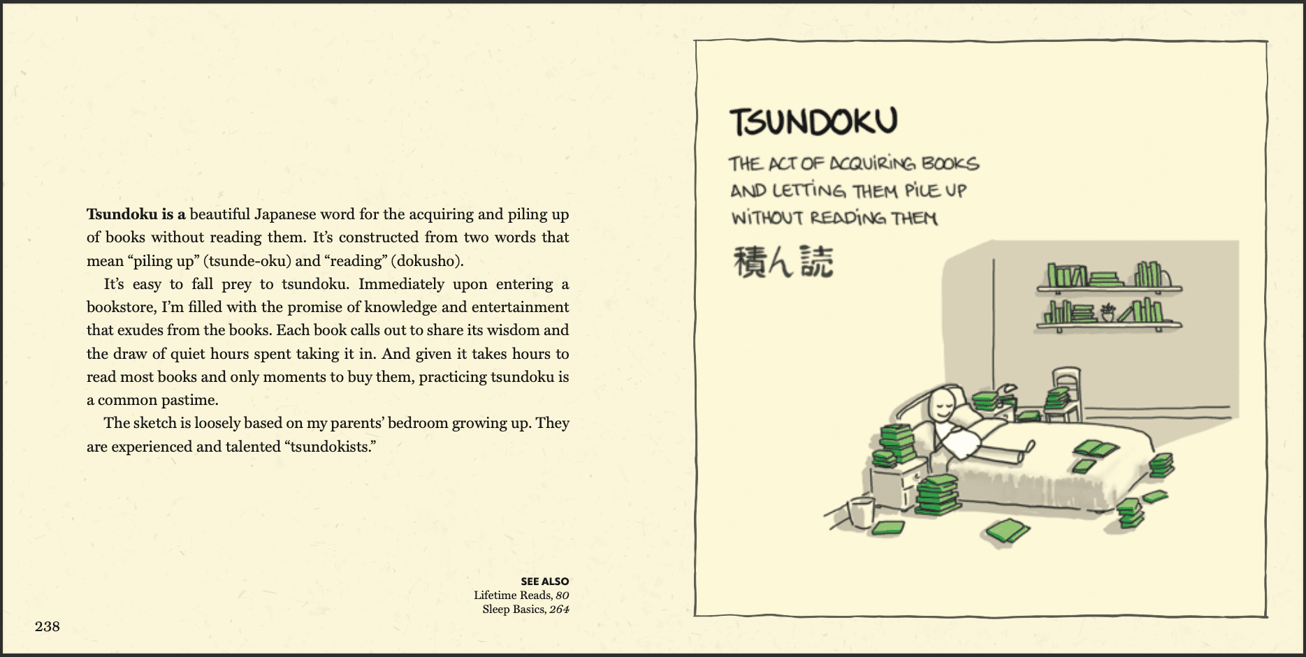 Tsundoku - Book page spread from Big Ideas Little Pictures